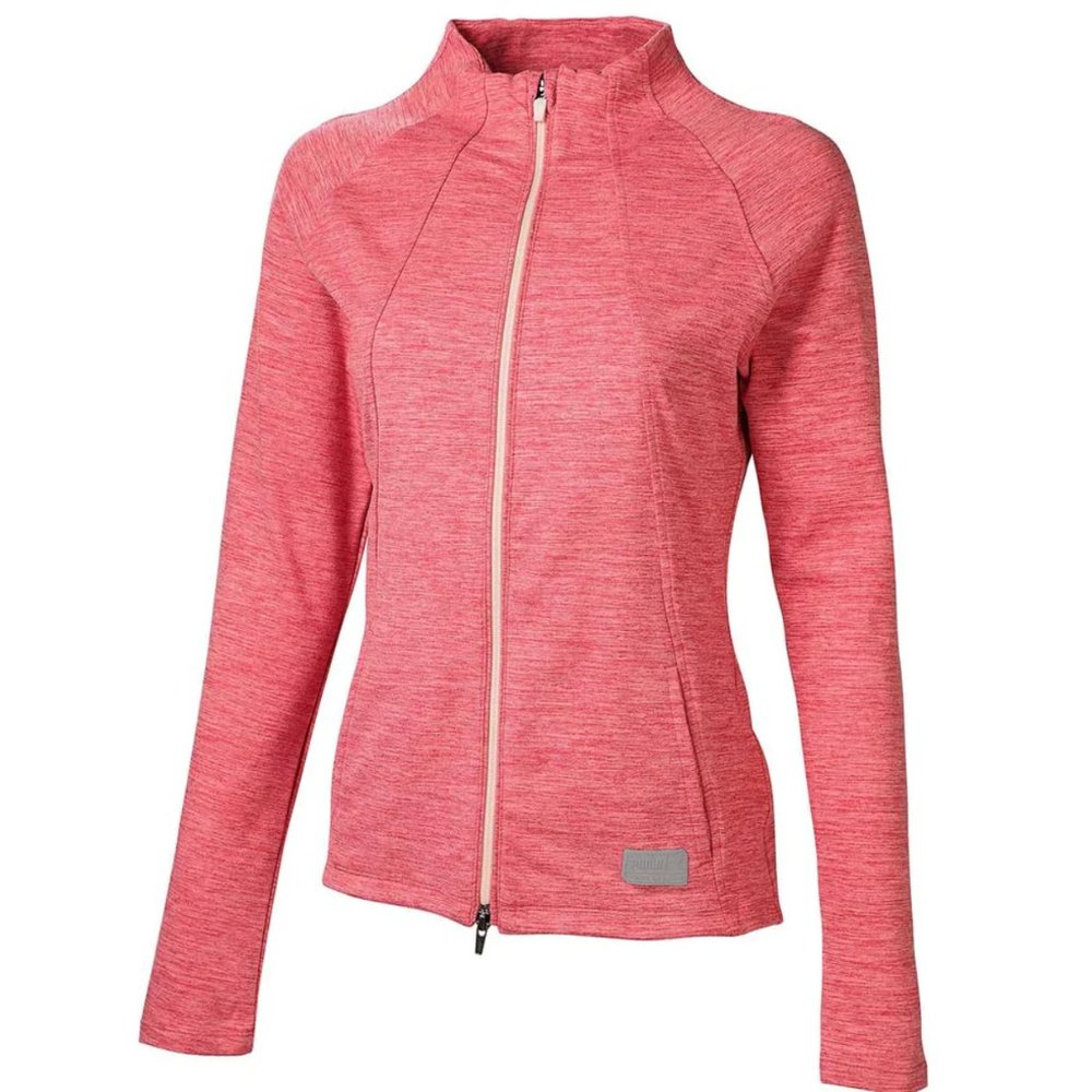 Puma Golf Women's Small Warm Up Jacket Rapture Rose Heather Pink